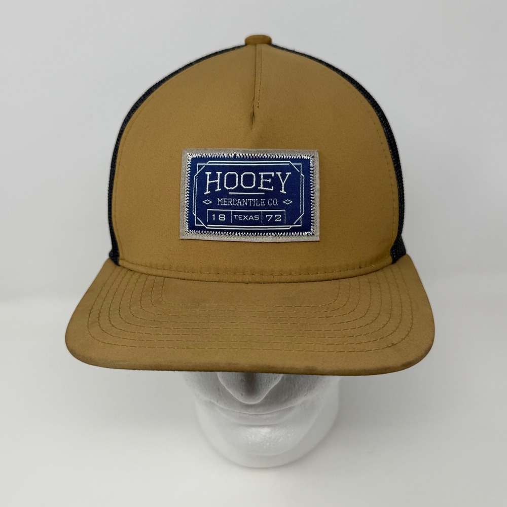 Hooey Mercantile Co Texas Brown Navy Blue Mesh Snapback Trucker Hat‎ Cap
